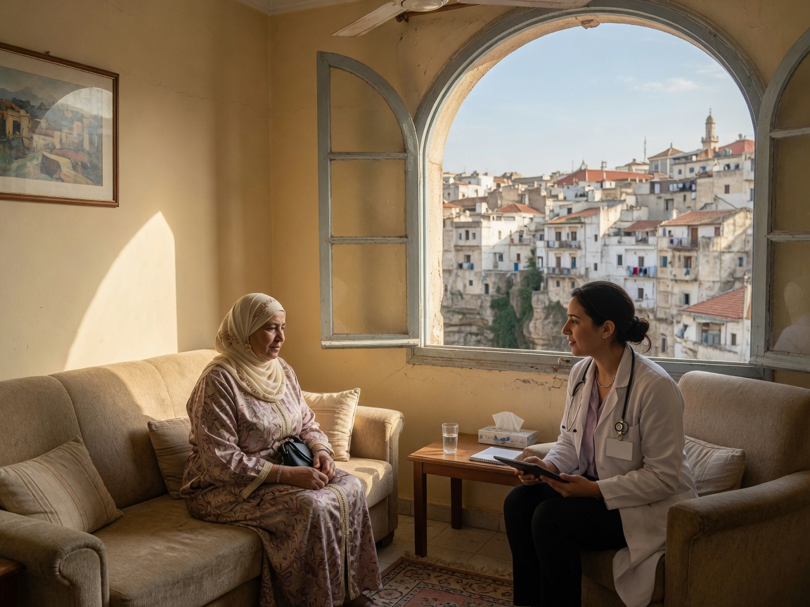 Consultation in Constantine between a physician and an older patient